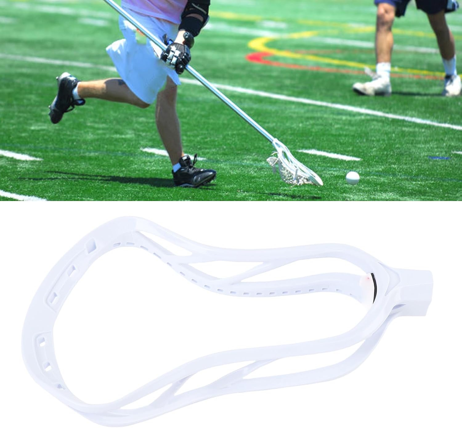 LacrosseHead, Unstrung Lacrosse Head, High Strength, Damage and Deformation Proof Lacrosse Stick Head Replacement for Competition Sports Training, Easy Ball Handling (White)