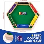 1-6 Players Shut The Box Dice Game, 10 Numbers Traditional Wooden Pub Bar Board Gam for Classroom, Party, or Pub
