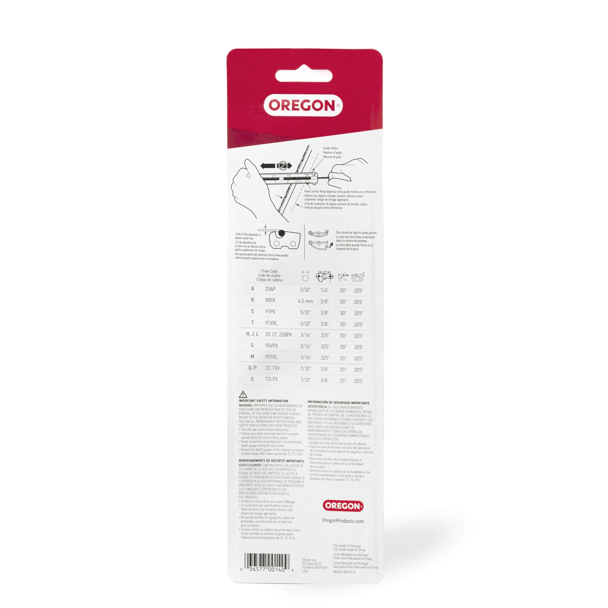 Amazon.com : Oregon 25892 7/32-Inch Chainsaw File Guide with