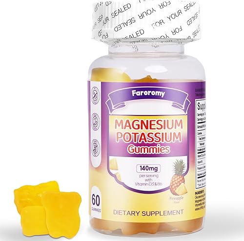 Gomitas de magnesio y potasio, suplemento de glicinato de magnesio sin azúcar, apoya la comodidad de las piernas, la función muscular y la salud del
