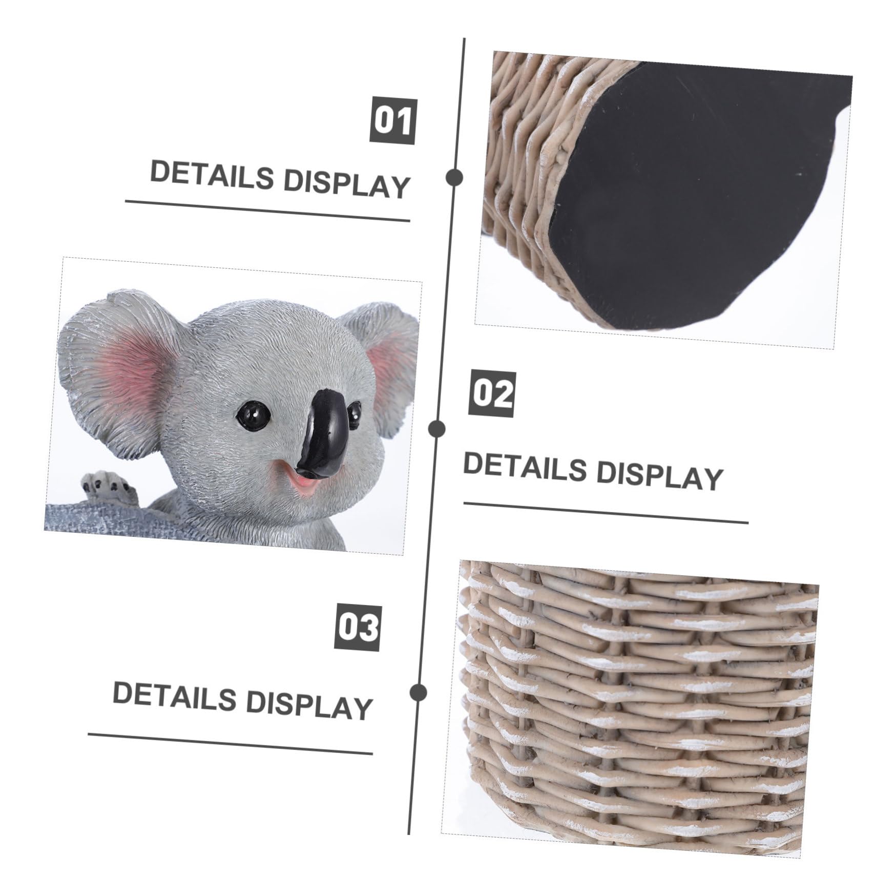NUOBESTY Organizza La Tua Scrivania Con Il Portapenne 3d Koala - Portapenne Da Trucco in Resina E Portatile