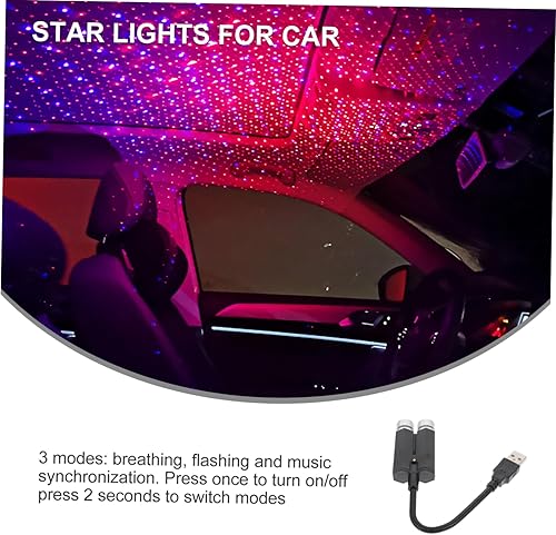 Miniatura 4 de Angoily Proyector USB para atmósfera de coche, proyector de estrellas con luces LED decorativas para interior de automóvil para amantes de la música