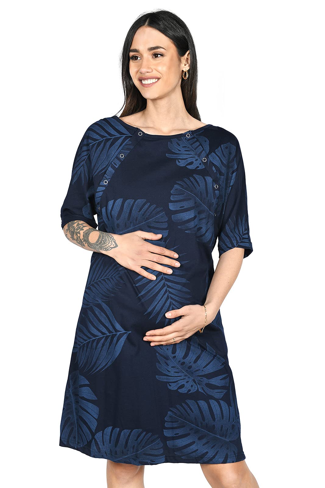 MijaCulture 3 en1 Camisón para el Parto Camisón de Maternidad & alimentación amamantamiento 4128