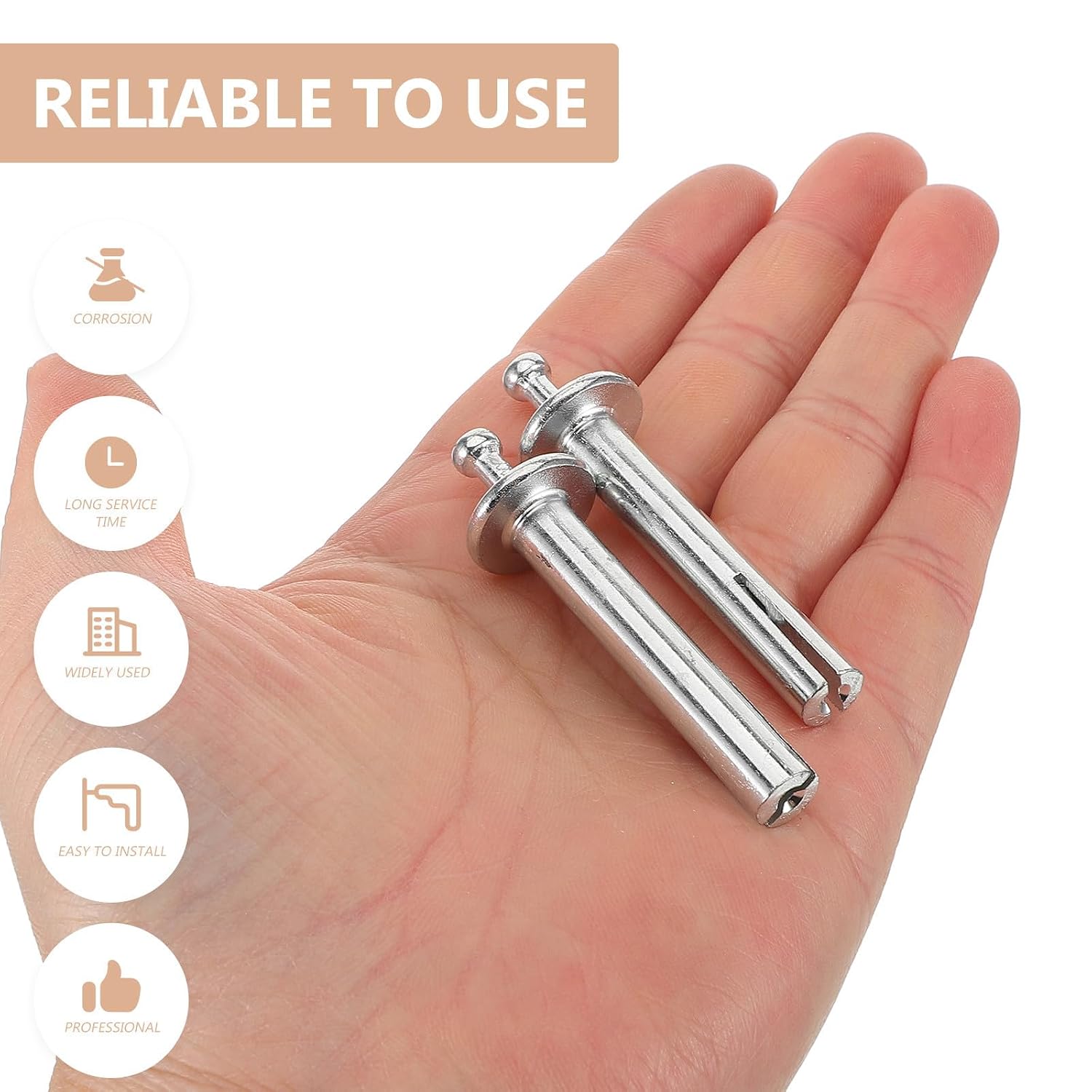 SECFOU 10pcs Drive Anchor Nails Concrete Expansion Fastener Carbon Steel Durable and Easy Installation for Drywall and Masonry Applications