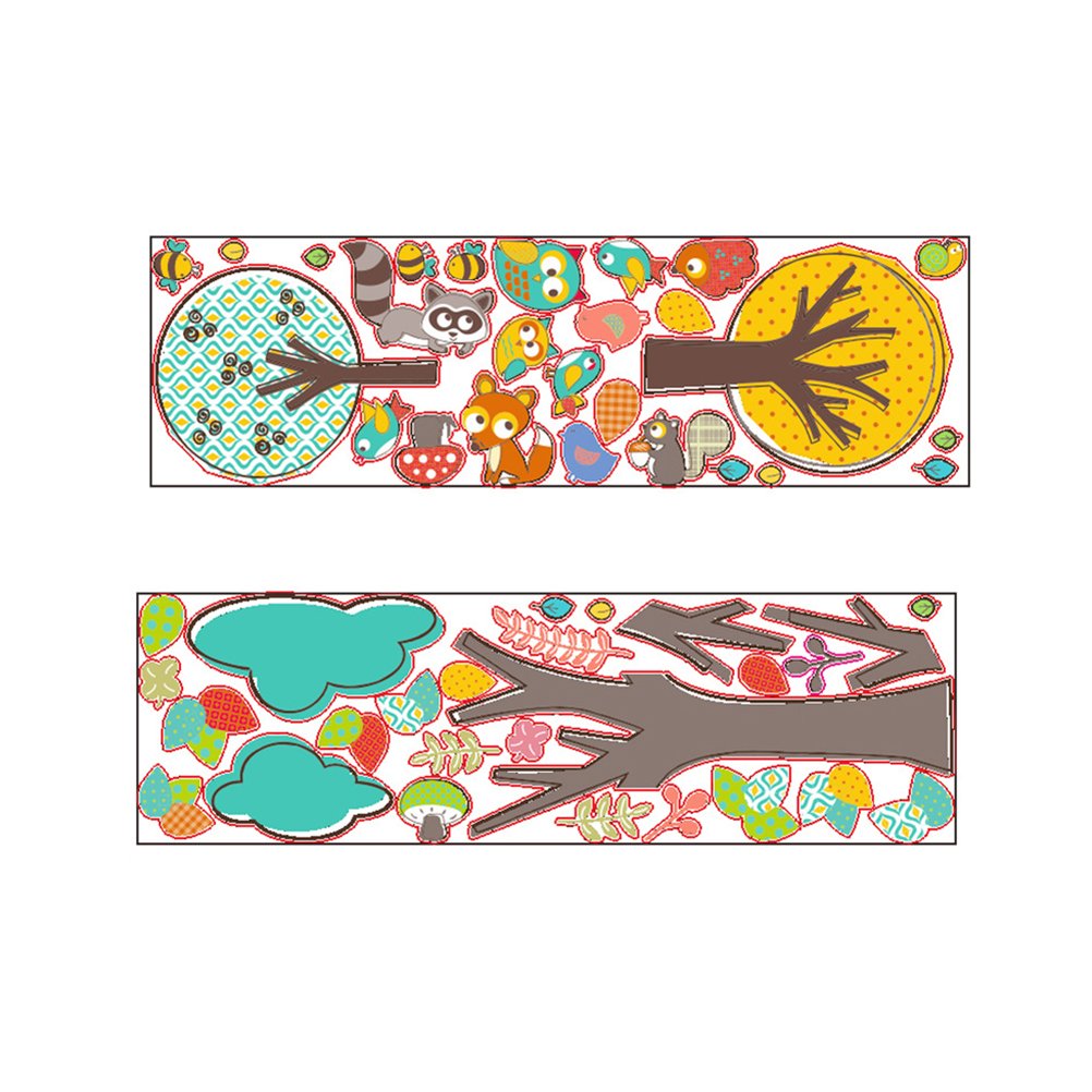 Buy YeahiBaby Creative DIY Decal Cartoon Cute Animals Trees Forest Wall