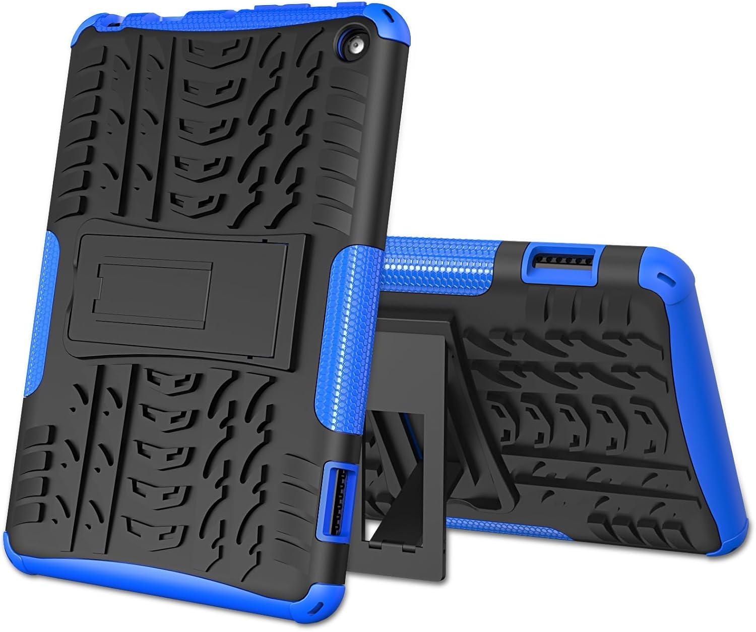 Dual Layer Heavy Duty Shockproof Impact Resistance Drop Proof Military Grade Case with Kickstand for (2024/2022/2020 12th/10th Generation) Fire HD 8 & HD8 Plus Case,Not for Samsung iPad Nokia Blue 2024/2022/2020release 12th/10thgeneration