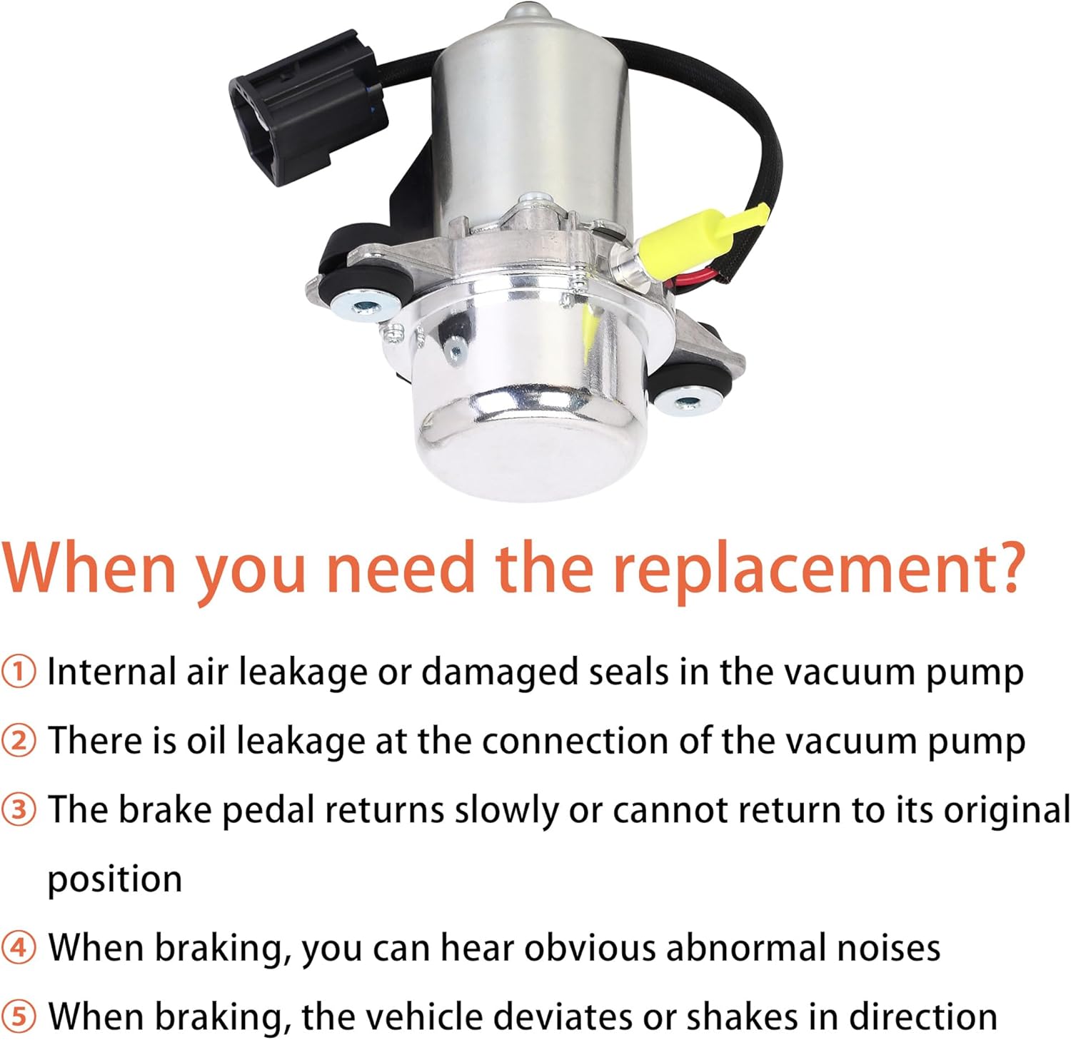 TOJIO Brake Booster Vacuum Pum Replaces# 20804130, 20939309, 31317530, UP28