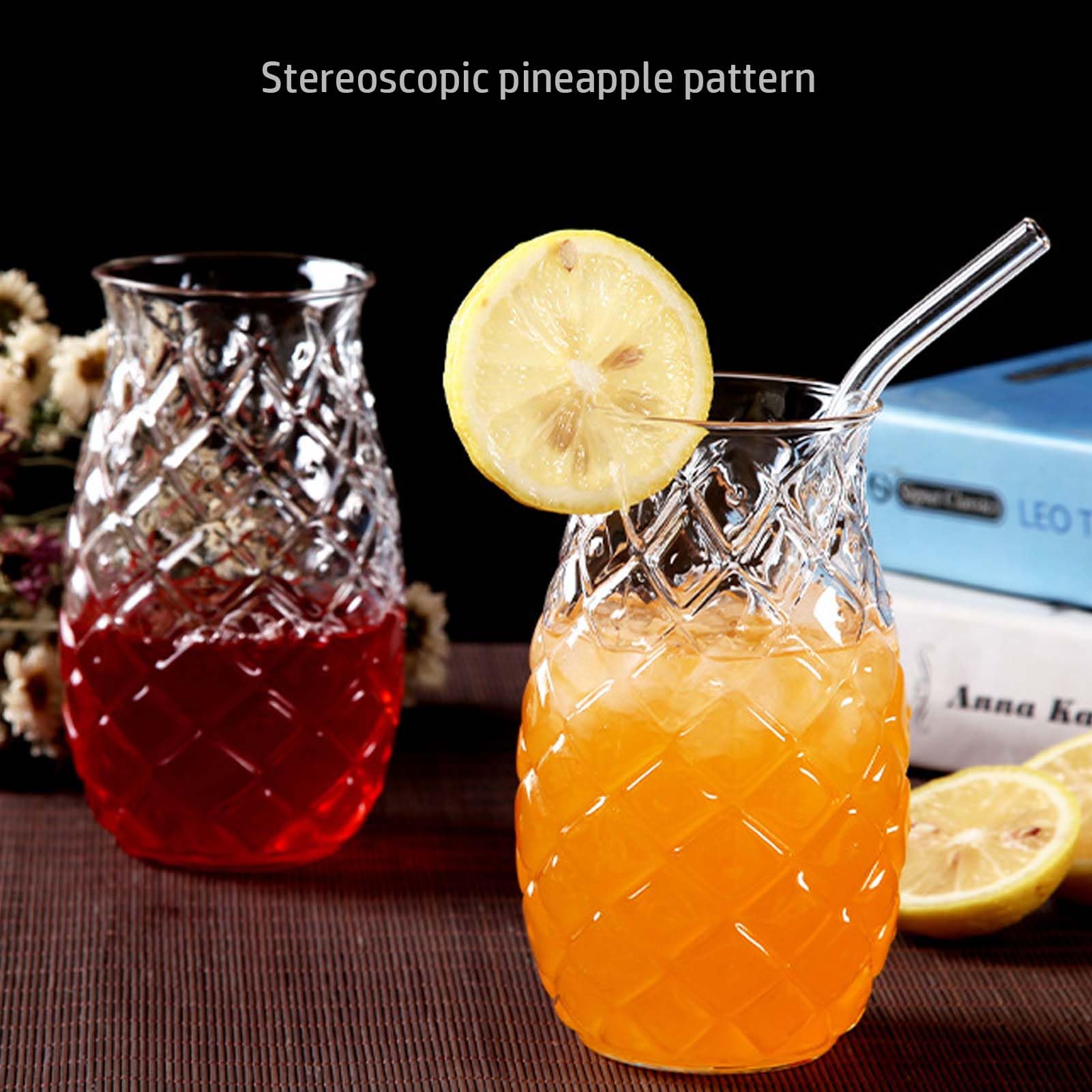 Lot De 4 Verres à Cocktail Ananas 400ml - Verres Créatifs Forme Ananas Pour Fêtes
