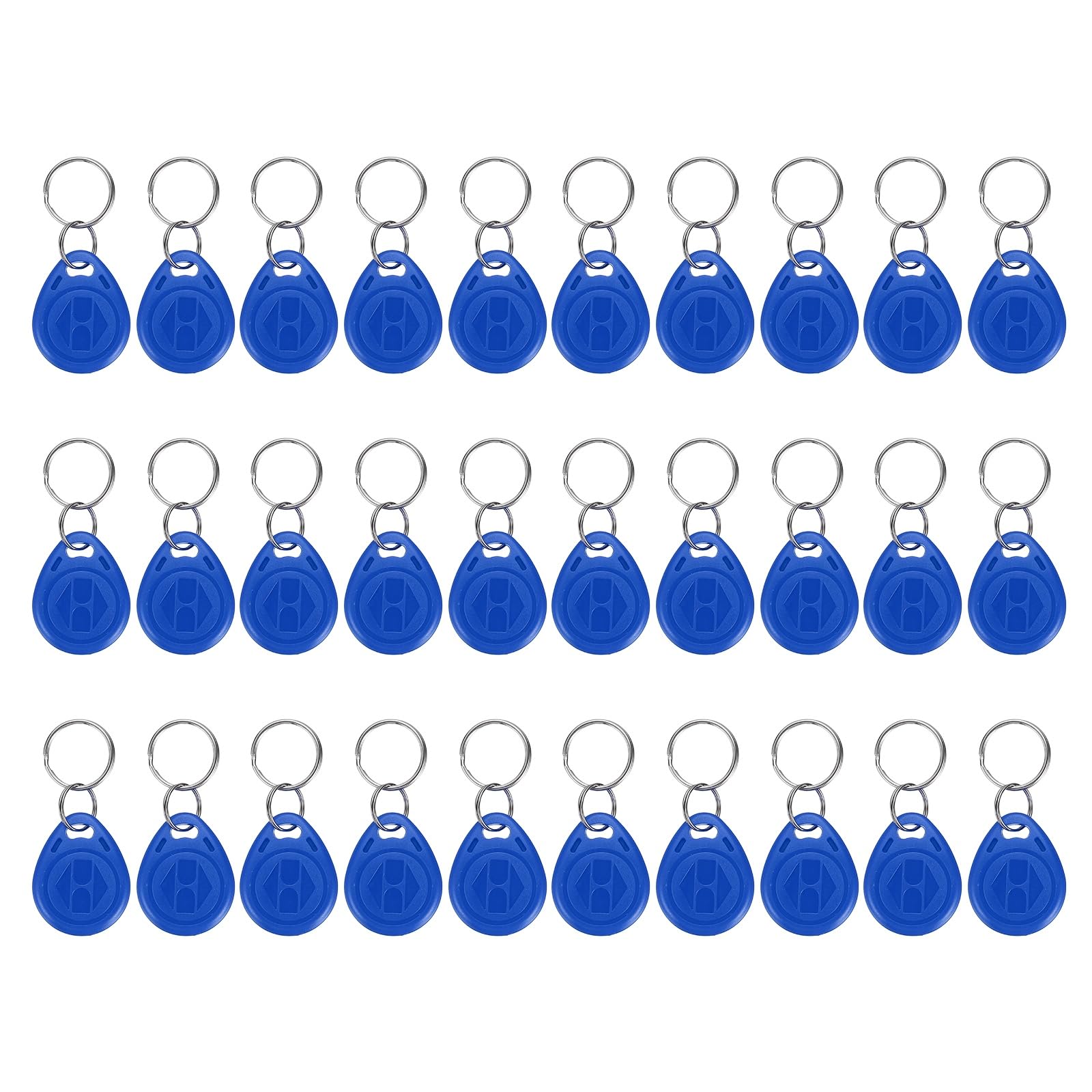 PATIKIL 125kHz T5577 RFID Key Fob Tag, (Blue) (30pcs), Writable Rewritable Smart Key Fobs Tags Blank Clone IC Card Key Classic 1K, Suit for - Entry Access Control Systems