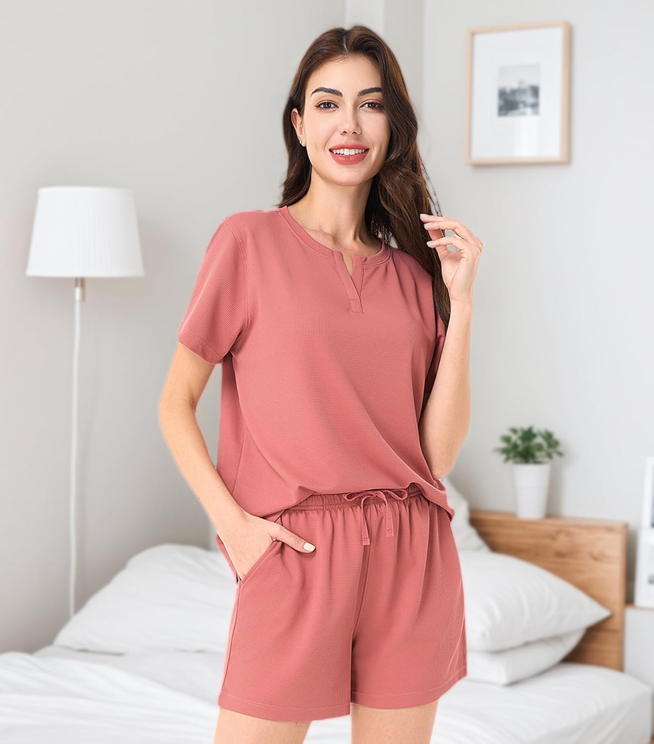 DAVID ARCHY Cute Pajama Sets for Women Summer Sets Women 2 Piece Outfits Comfortable Loungewear Set With Pockets - Image 6