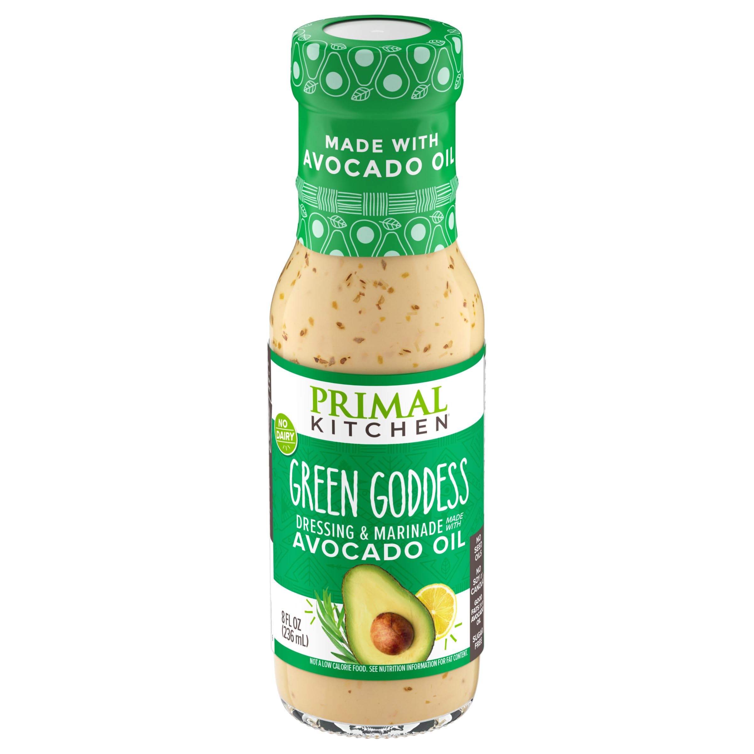 Primal Kitchen Green Goddess Salad Dressing & Marinade made with Avocado Oil, Whole30 Approved, Paleo Friendly, and Keto Certified, 8 Fluid Ounces