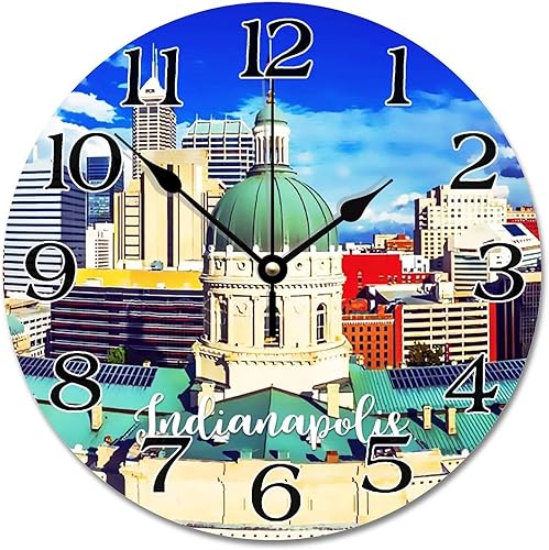 Miniatura 23 de Reloj de pared de paisaje urbano de Nueva York, Estados Unidos, Estatua de la Libertad, reloj de pared de viaje, funciona con pilas, 10 pulgadas,