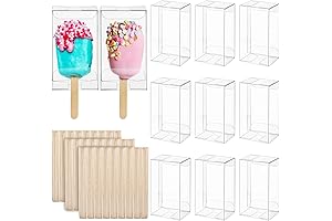 300 Pieces Clear Popsicle Cakesicle Box Set With 150 Pcs Wooden Sticks