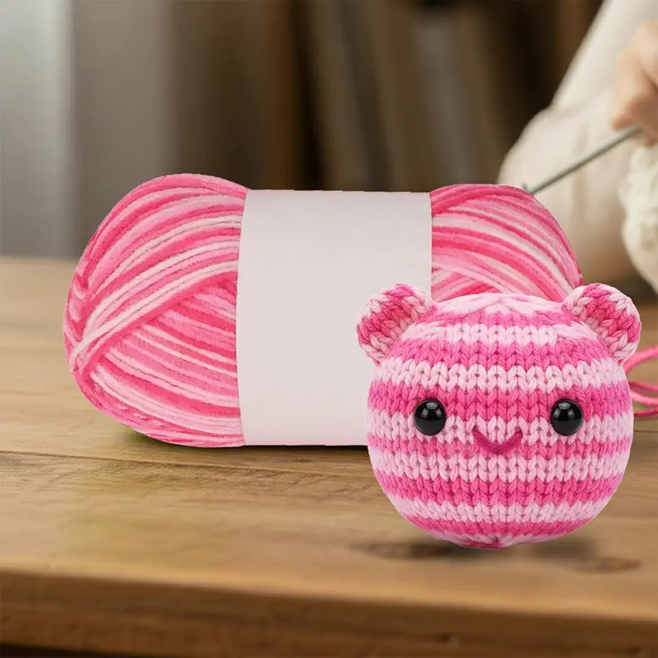 Fios de crochê para meias de tricô, chapéus, cachecóis, novelos de 3 camadas para viagens e casa