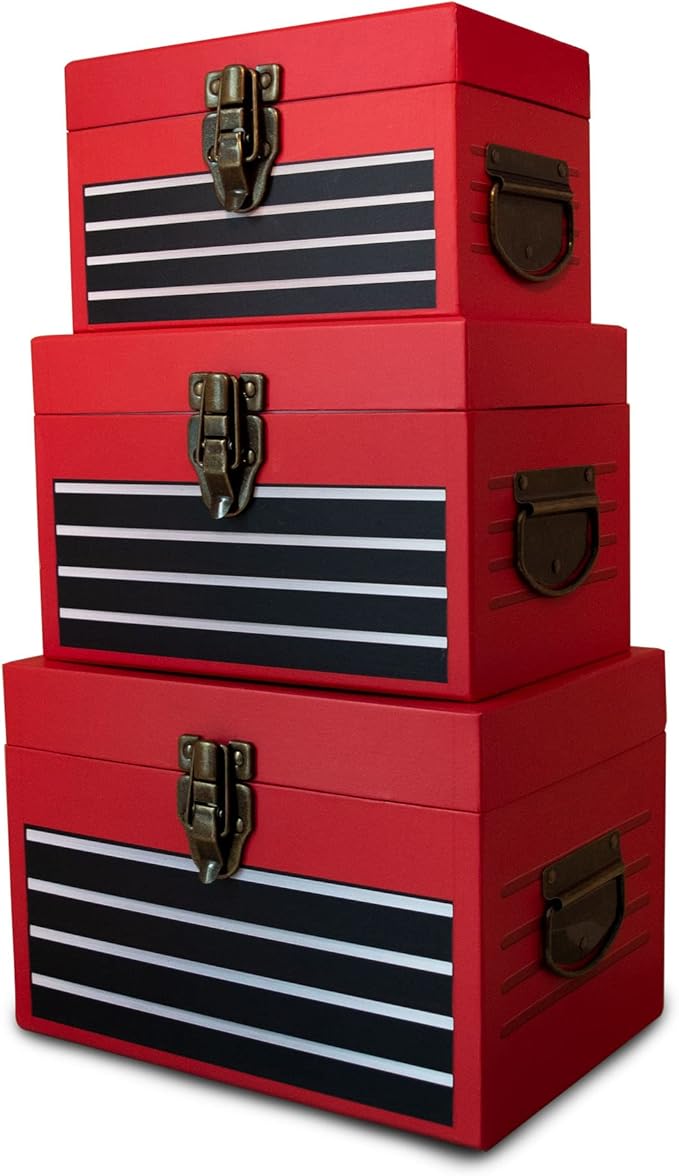 Blue Orchards Tool Chest Paperboard Boxes (Set of 3), Tool