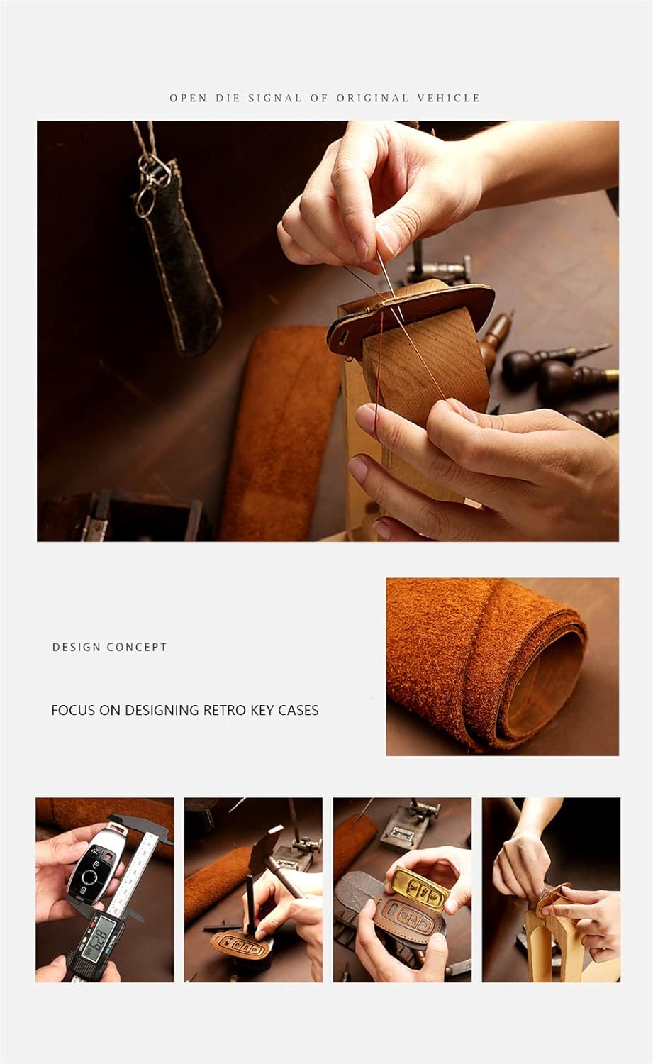 Genuine Leather Key Fob Case Cover for Land Rover Discovery 5 for Rang Rover Evoque Sport Vogue for Jaguar E-PACE I-PACE