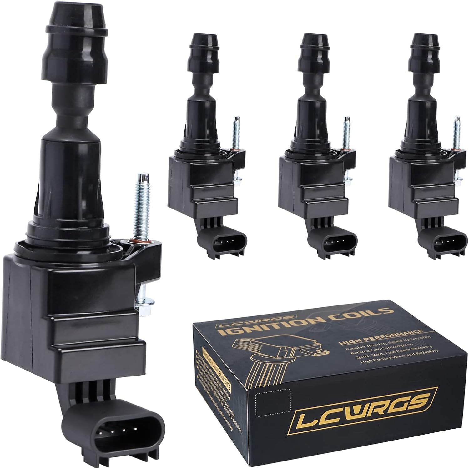 Set of 4 Ignition Coils For Chevy Malibu Equinox HHR Cobalt Captiva Buick Lacrosse Regal Verano 2007 2008 2009 2010 2011 2012 2013 Coil Packs 2.4 2.2 L4 OE# UF491 UF645