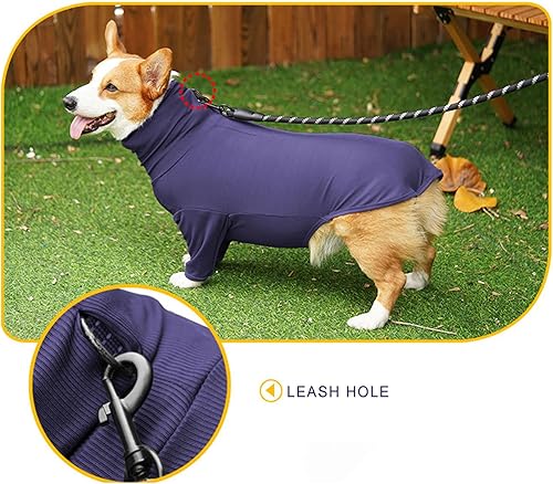 Vista 4 de LIANZIMAU Camiseta suave elástica para perros, ropa para perros, pijamas para cachorros, camisas geniales para aliviar la ansiedad de las mascotas