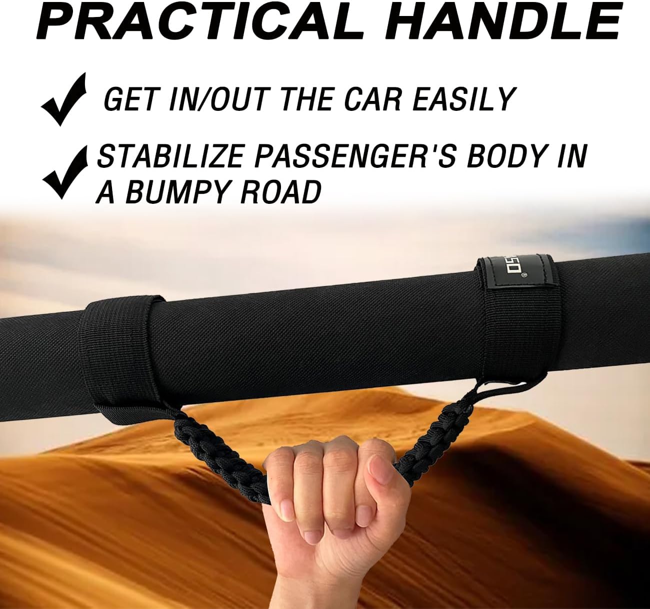 UTV Roll Bar Grab Handles for Polaris RZR Can Am,UTV Grab Handles(Black) | fit 1.75"-2" Rollbar,ATV Passenger Grab Handle Grips 2Pcs