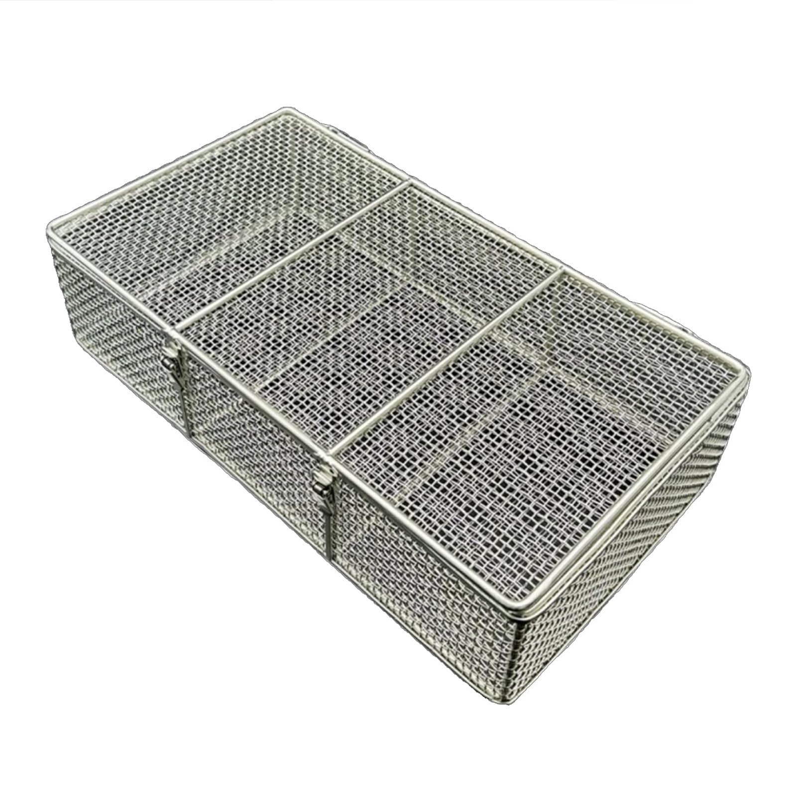 Cesta de esterilización de acero inoxidable 304, bandeja de desinfección perforada de malla con tapa para instrumentos médicos, caja esterilizada