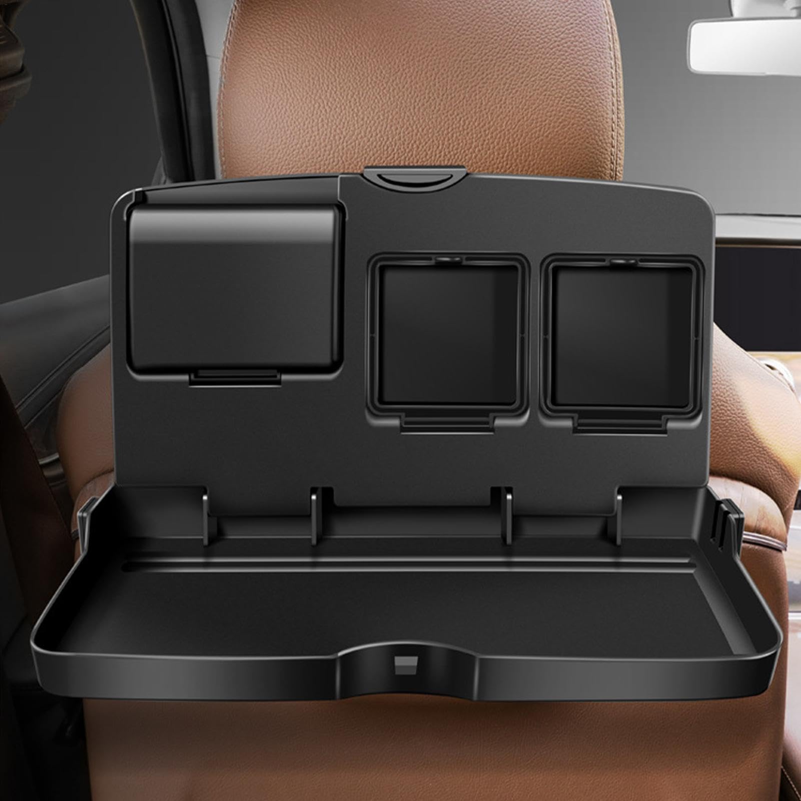 Bandeja para Asiento Trasero,Mesa para Asiento Trasero de Coche | Bandeja Plegable portátil para Comer en el Coche - Bandeja Ajustable para Asiento de Pasajero, Escritorio Ajustable para