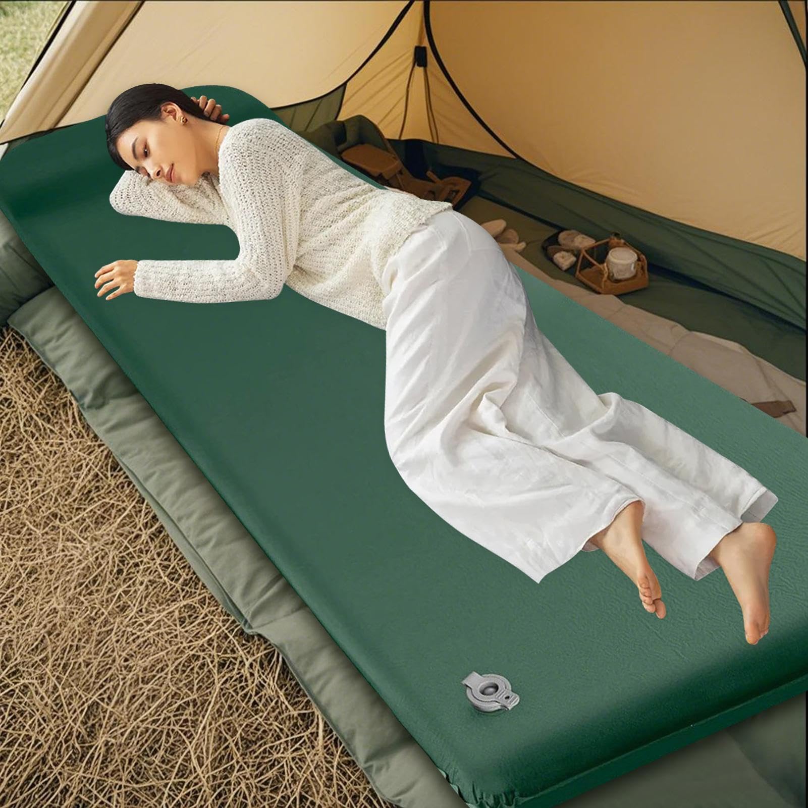 Colchoneta Inflable para Camping Espuma Suave Autoinflable para Saco de