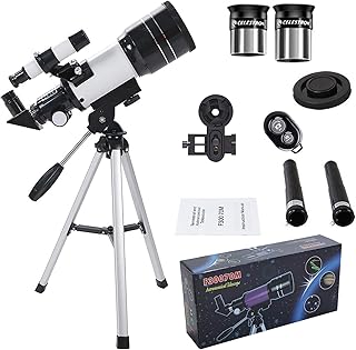 WENHAO Astronomical Telescope 150X 70mm Professional Stargazing HD Aperture Refractor Tripod Finder For Beginner for Kids Educational Science Learning Toy Sky Stargazing Birds Watching