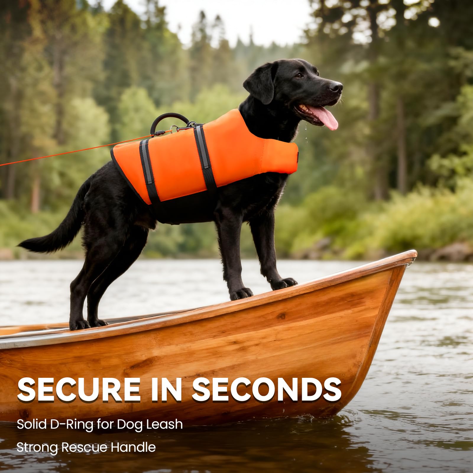 VIVAGLORY Rip Stop Dog Life Jacket, Buoyancy Aid with Handle, Buoyancy for Doggy, Dog Life Jacket for Swimming & Boating, XXS, Bright Orange - 4