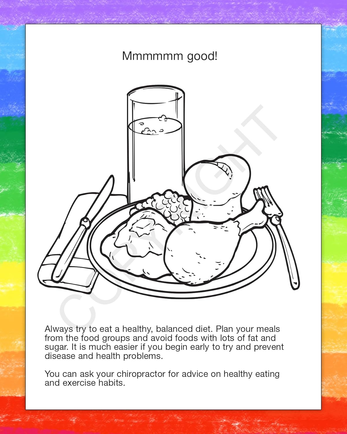 ZOCO – A Visit to the Chiropractor's Office – Educational Coloring Books (50 Bulk Pack, Without Crayons) – Chiropractor Supplies – Activities for Kids