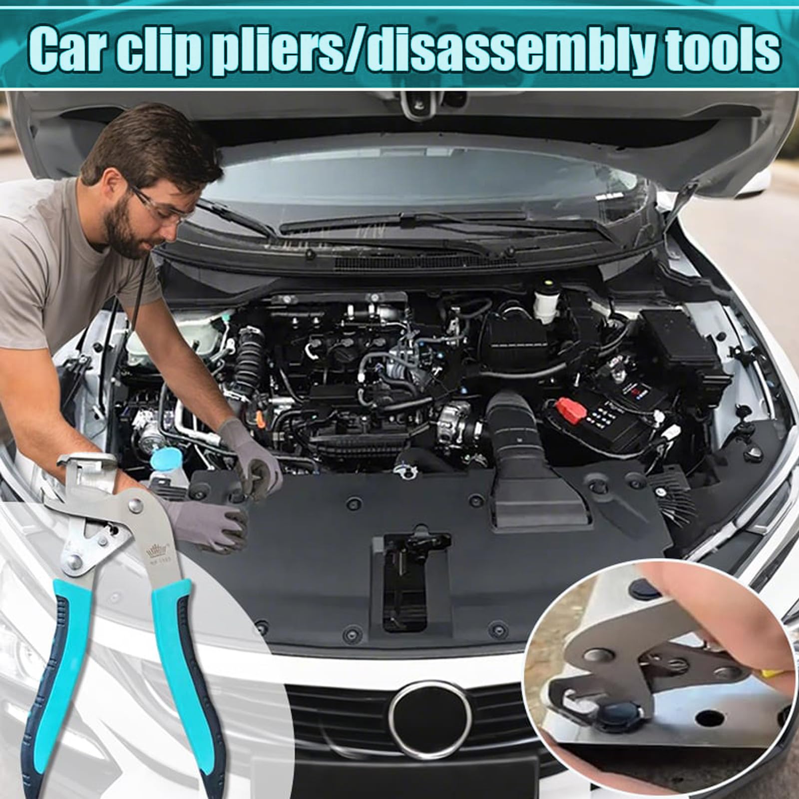 Pinze per clip per auto, strumenti di smontaggio, efficienti, multifunzionali, per auto, facili da rimuovere, elementi di fissaggio, clip, fibbie e rivetti, aprire i pannelli senza sforzo senza danni