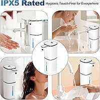 Vista 7 de Automatic Liquid Soap Dispenser, 9 Adjustable Levels, 380ml/12.8oz, Auto Touchless Hand Soap or Dish Soap Dispenser,USB Rechargeable Dispenser,Wall