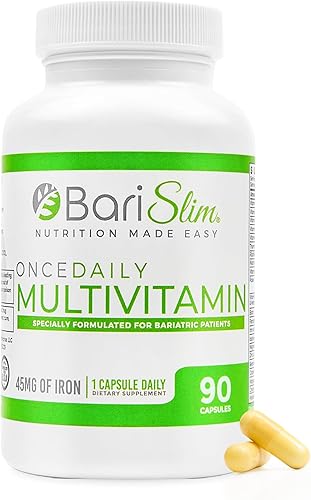 Bari Slim Cápsula multivitamínico bariátrica Once Daily - 45 mg de hierro - Vitamina bariátrica y suplemento para cirugía postbariátrica incluyendo