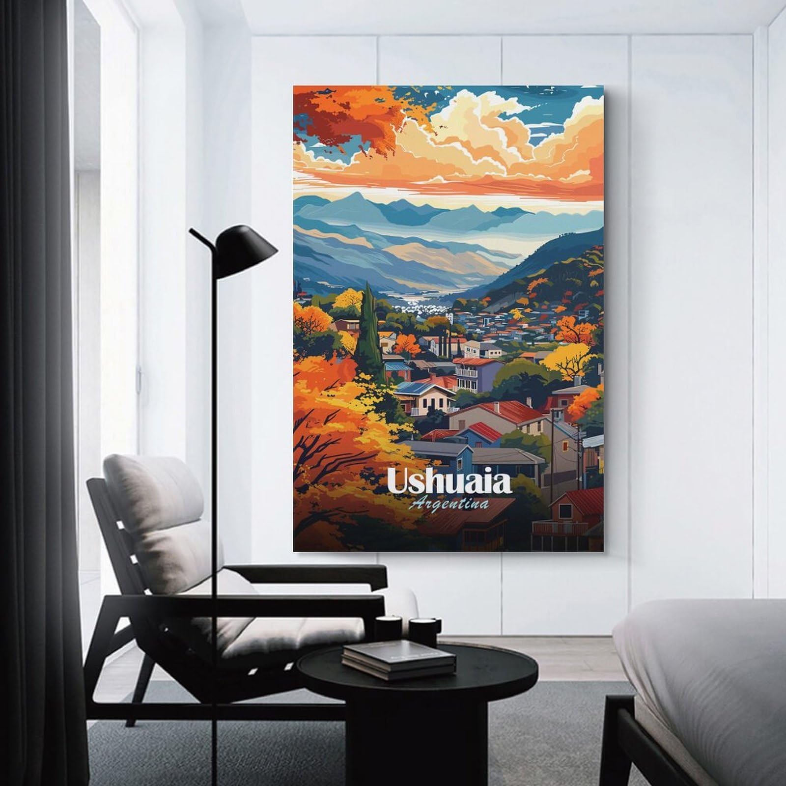 Junmoney Ushuaia, Argentina, Scenic Landscape Art Room Decor Wall Art 24x36inch(60x90cm), for Entrance Spaces, Stair Walls Or Halls, A Neat Decor Update for Hallways
