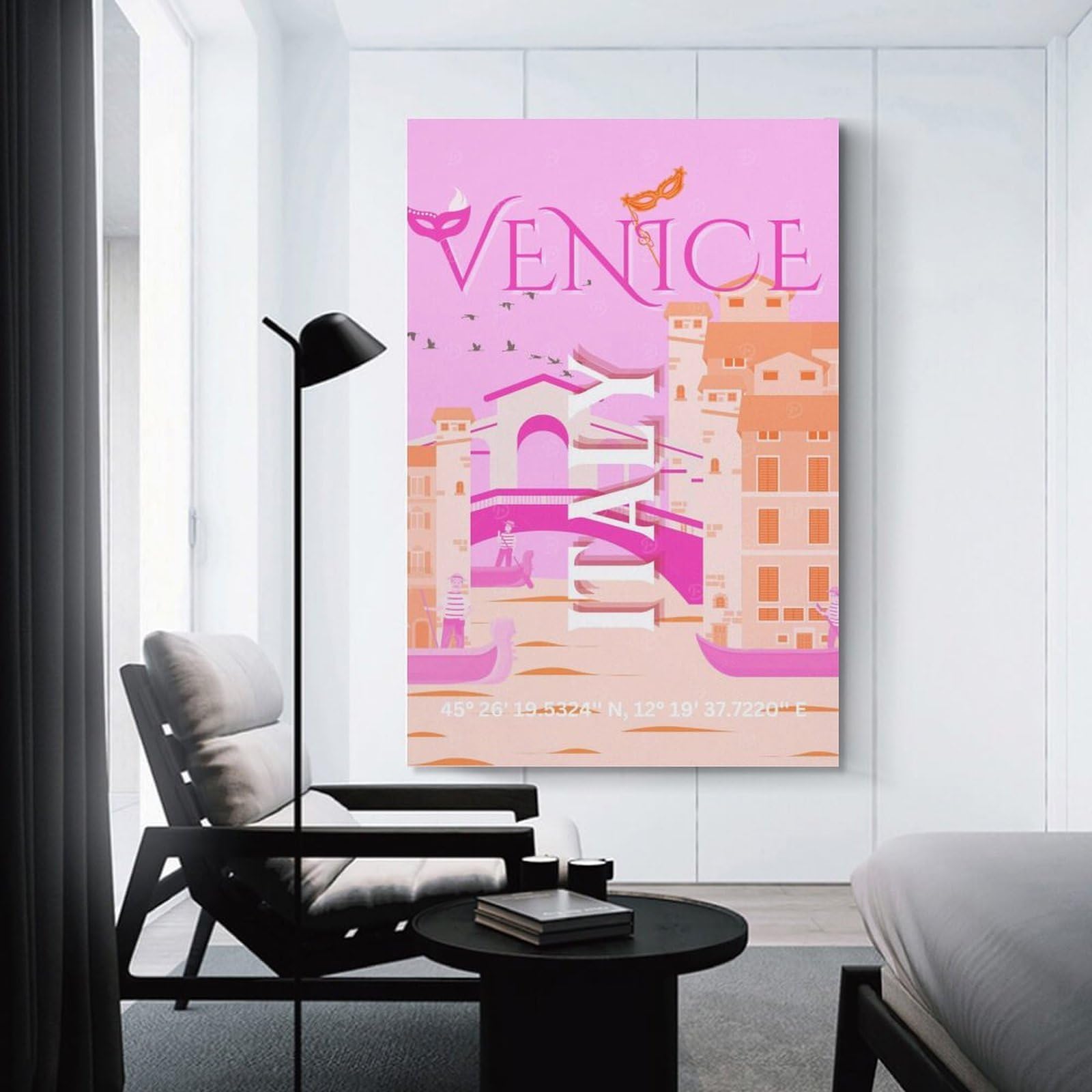 Junmoney Canvas Art Print Venice Italy Travel (2), 24x36inch(60x90cm), for Gallery Wall Layouts in Home Or Office, A Versatile Canvas Print for Layering