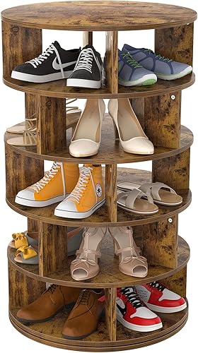 Miniatura 12 de Aheaplus Torre de Estante Giratorio para Zapatos, Zapatero Giratorio de 7 Niveles 360 Estantes Giratorios para Zapatos Organizador para Closet,