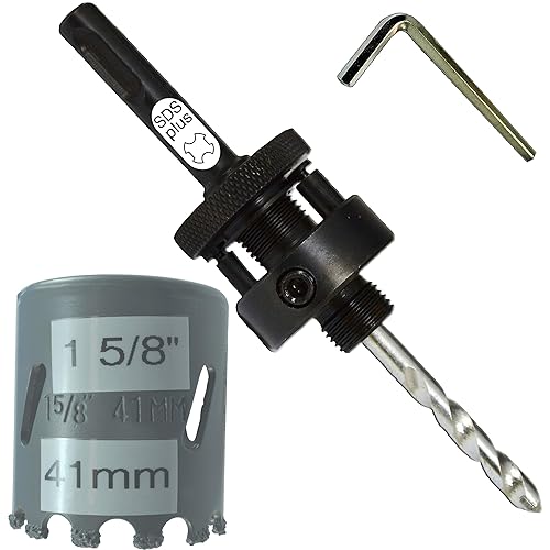 Vista 37 de Mandrin SDS Plus para sierras de agujero de hasta 1 1/4" hasta 8" con broca piloto TCT para taladrar agujeros en concreto, ladrillo y mampostería.