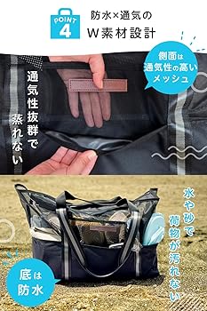 Amazon.co.jp: [Puddle Pop] ビーチバッグ 大容量 46L【家族の