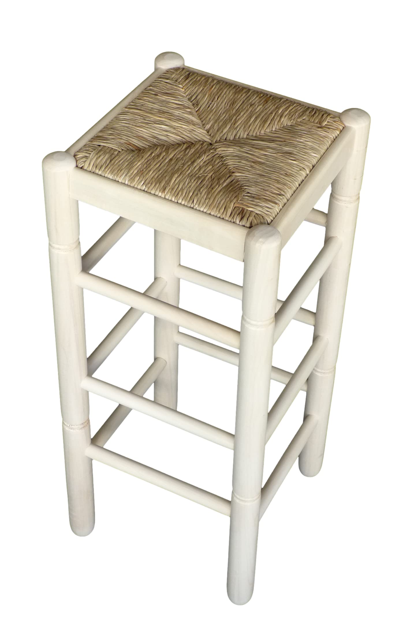 GRECA Taburete Alto Asiento Enea. En Madera en Crudo. Ideal para Pintar.