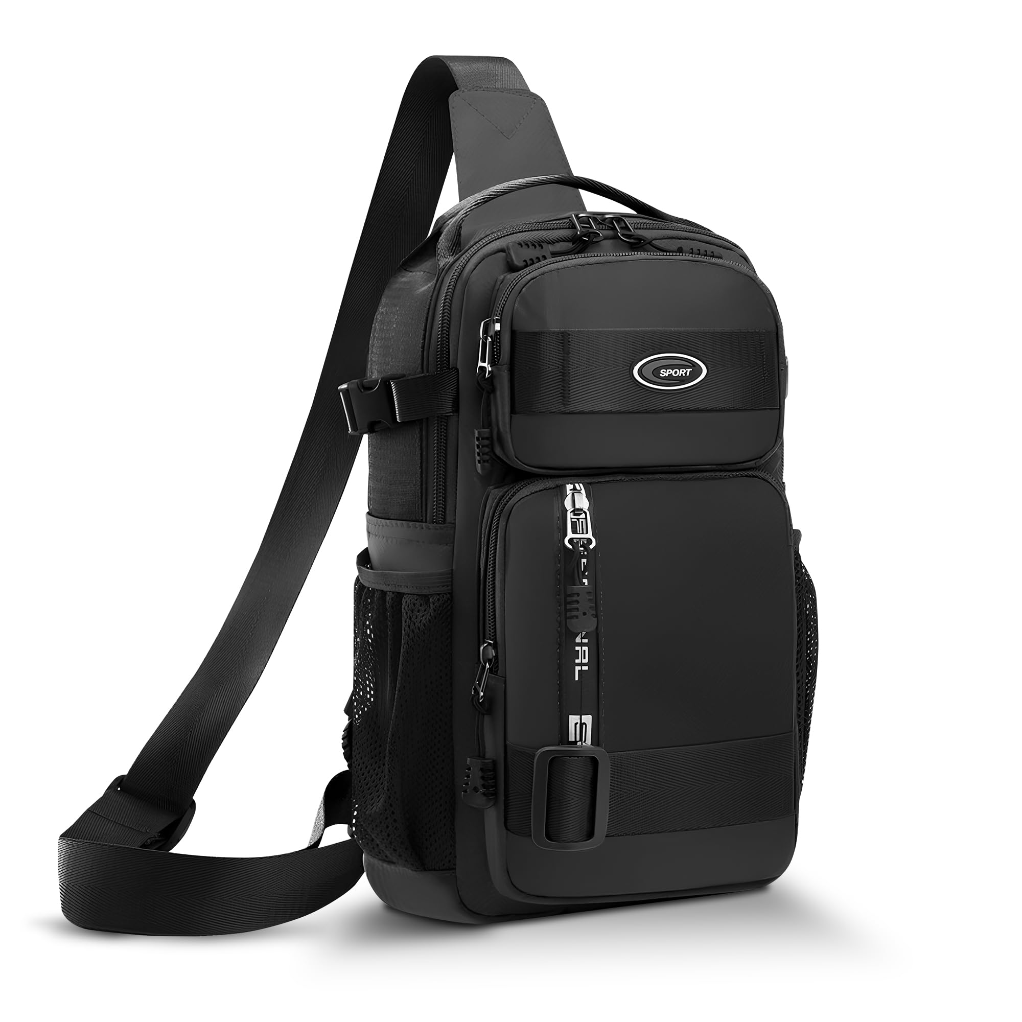 carry trip Small 8 L Backpack Men Crossbody Bag Business Trend Cycling Hiking Travel Bag Fashion Shoulder Bag 1 Compartment, 4 Zip Pocket And 1 Side Bottle Pouch/Men Sling Bag-picture-41