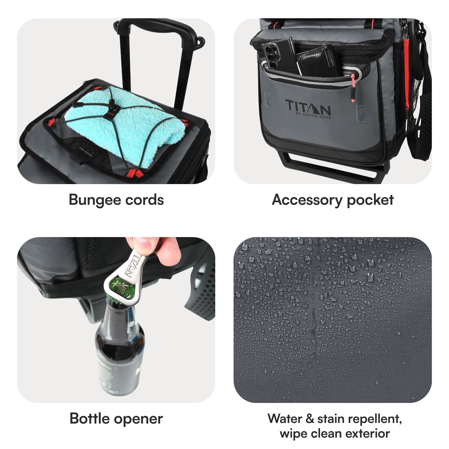 Arctic Zone Titan Deep Freeze 60 (50+10) - Enfriador plegable con ruedas y carrito todo terreno