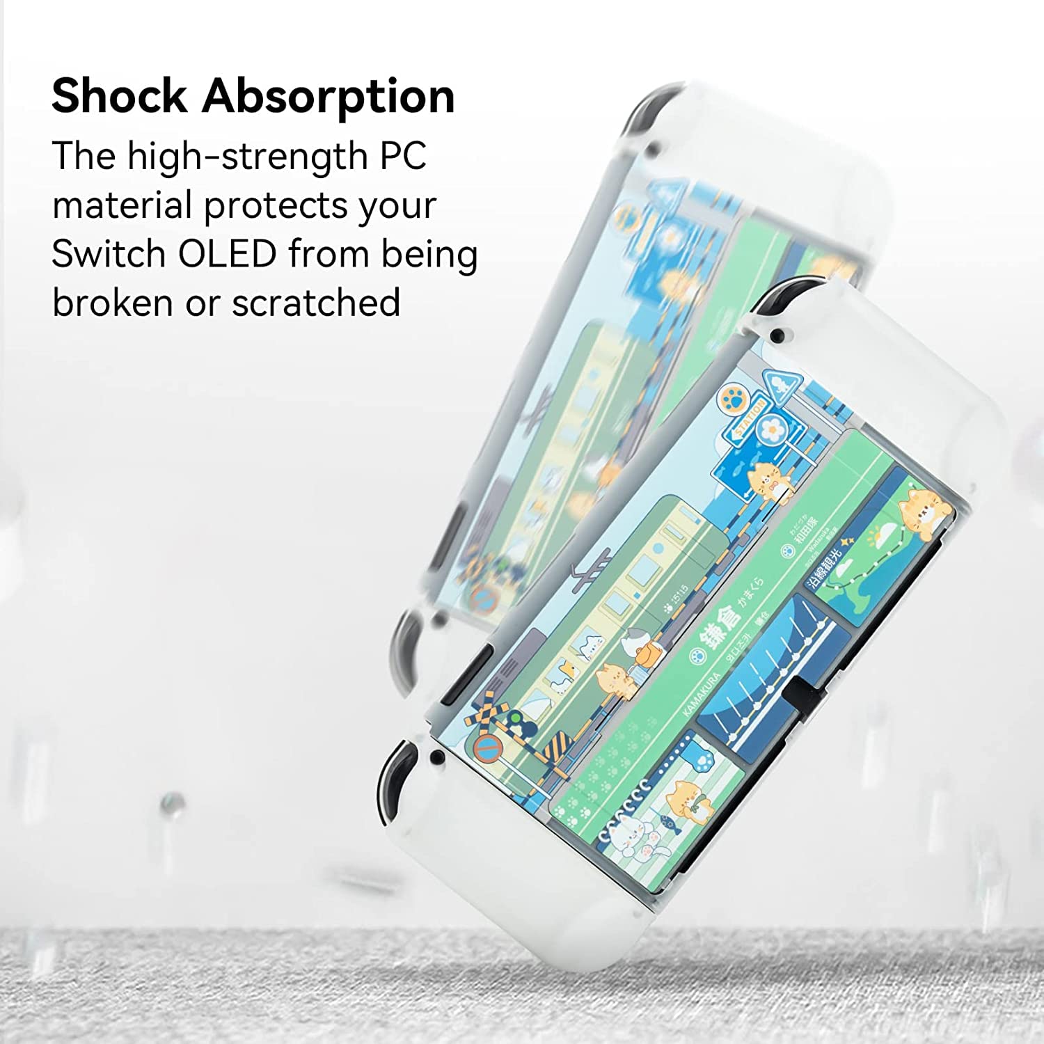 GeekShare Cover Protettiva Slim Compatibile con Switch OLED e - Protezione antigraffiti e antigraffiti - Per i viaggi