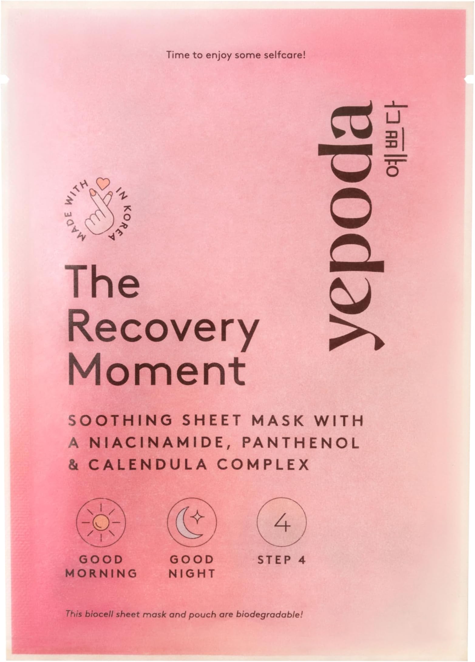 The Recovery Moment, Soothing Niacinamide Sheet Mask, Vegan Korean Sheet Mask for All Skin Types, 25 ml
