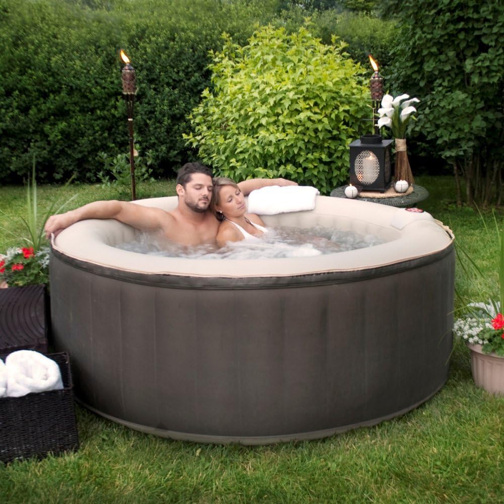 EST5868 4-Person Inflatable Portable Hot Tub with Storage Bag