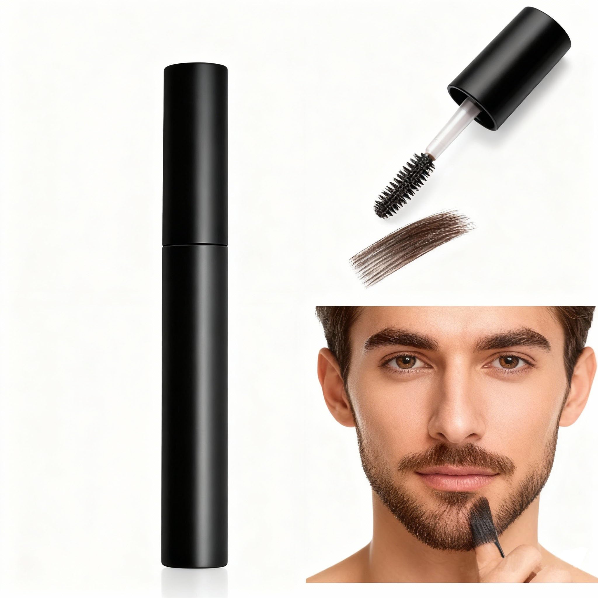VICASKY Tinte para barba para hombre, color temporal para barba y cejas, tinte para barba para obtener resultados de color natural, fácil de aplicar