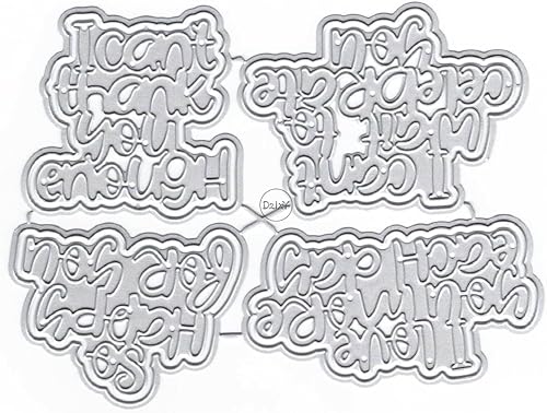 Vista 26 de DzIxY Happy Birthday Abrazos Palabras Troqueles de corte de metal para hacer tarjetas, kit de papel de relieve, troquelados, plantillas de máquina 14