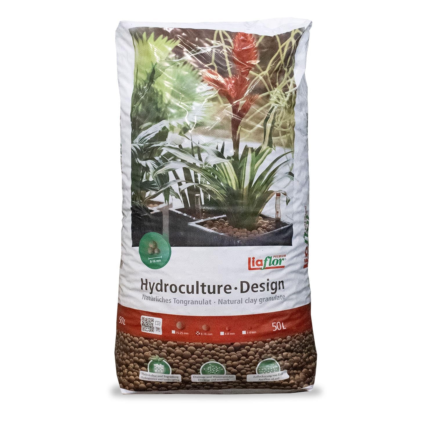 Liaflor Blähton Tongranulat Hydrokultur Keramik Pflanz Granulat Ton Kugeln Für Garten Zimmer Pflanzen Kübel Töpfe Drainage Substrat Design Mittel 8-16mm 50l x 33 Sack 1.650l / 1 Palette