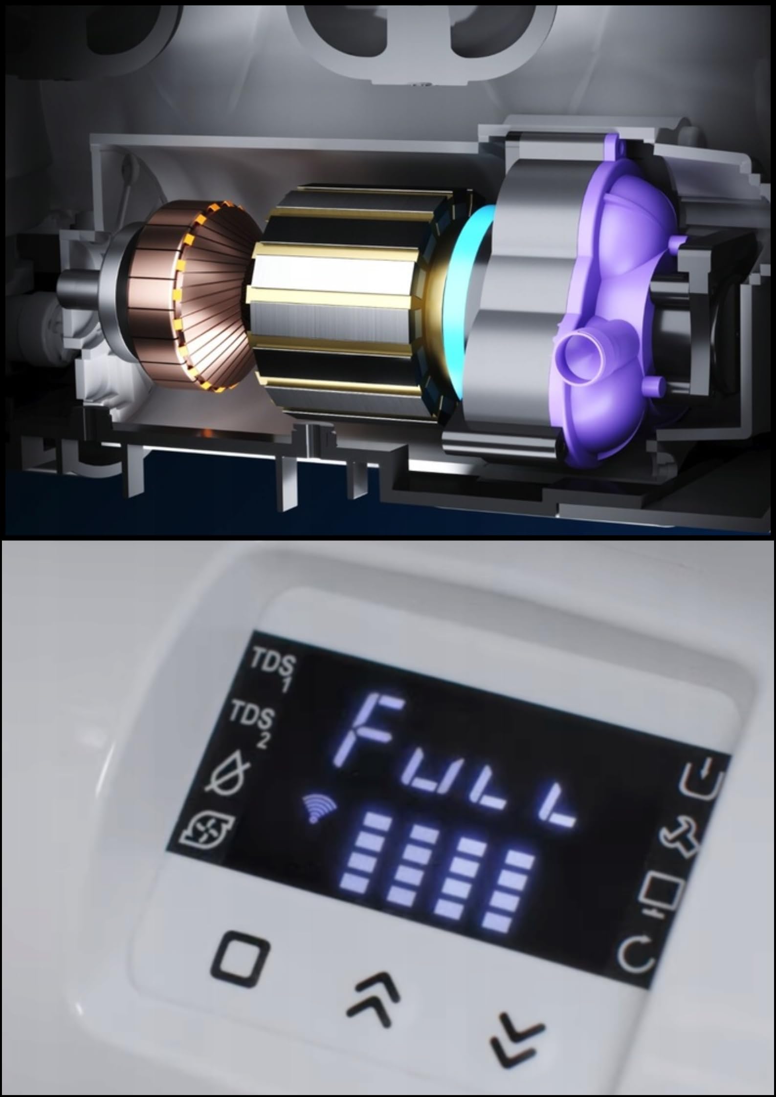 Ari Robinet de cuisine 3 voies extensible avec douchette Nordic en kit avec filtre à eau potable RO-202S Pro (or brossé)