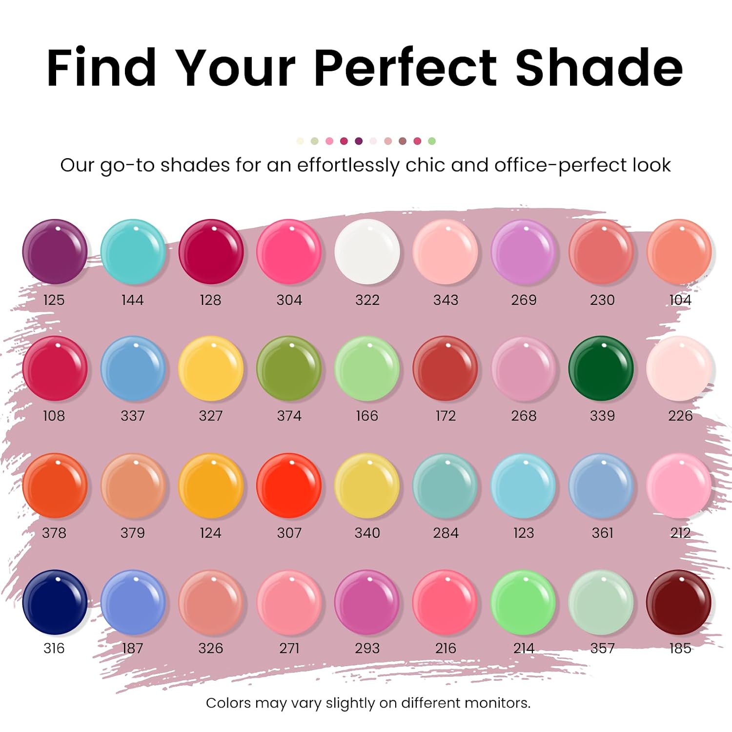 phoenixy 42 Pcs Gel Nail Polish Set, 36 Colors U V Gel Polish with 6pcs Base Top Coat Glitter Nude White Red Blue Green Orange Yellow Spring Valentine Colors Gel Polish Set Gifts for Women