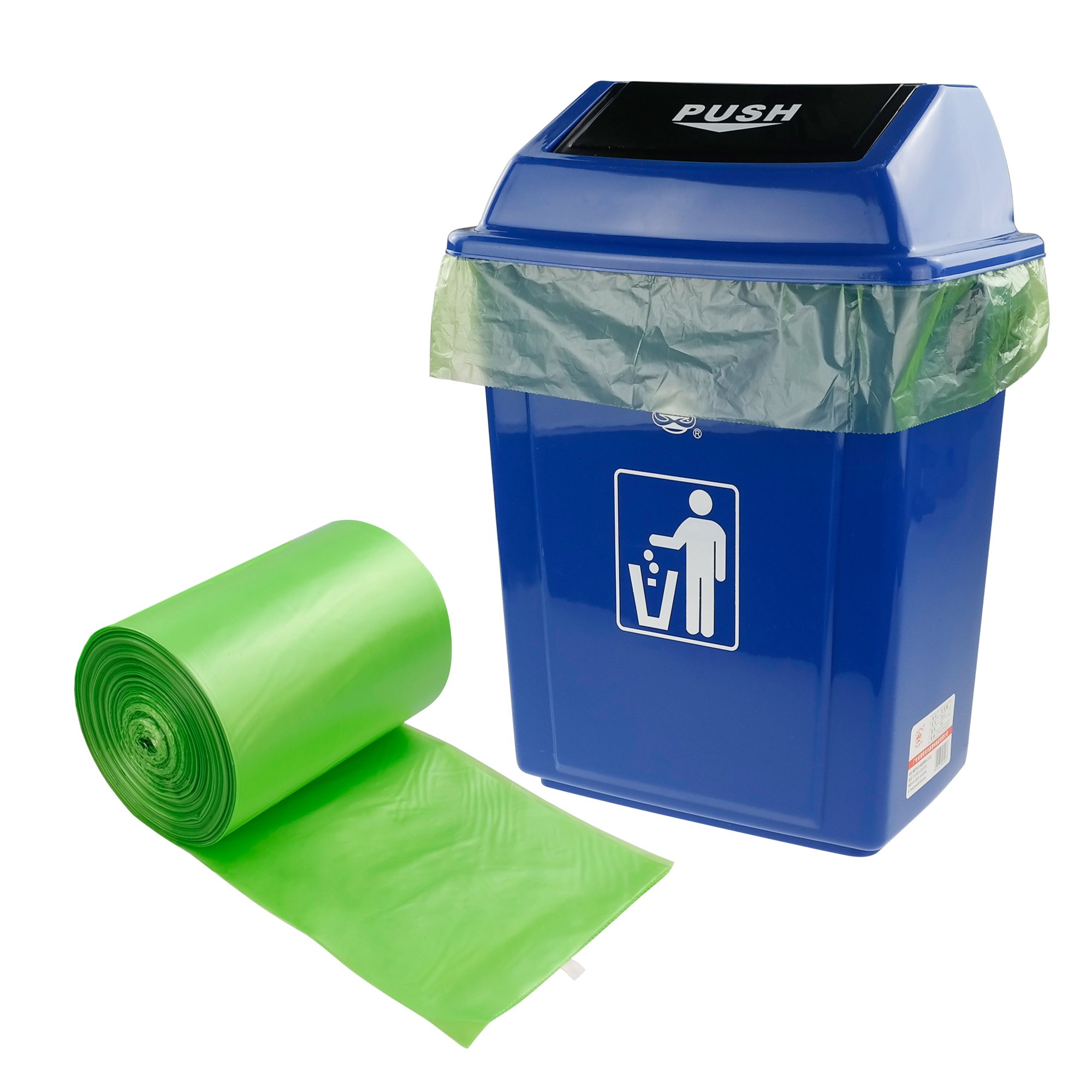 50 Litro Sacchetti Di Immondizia, Sacchetti Spazzatura Verde, 125 Sacchetti