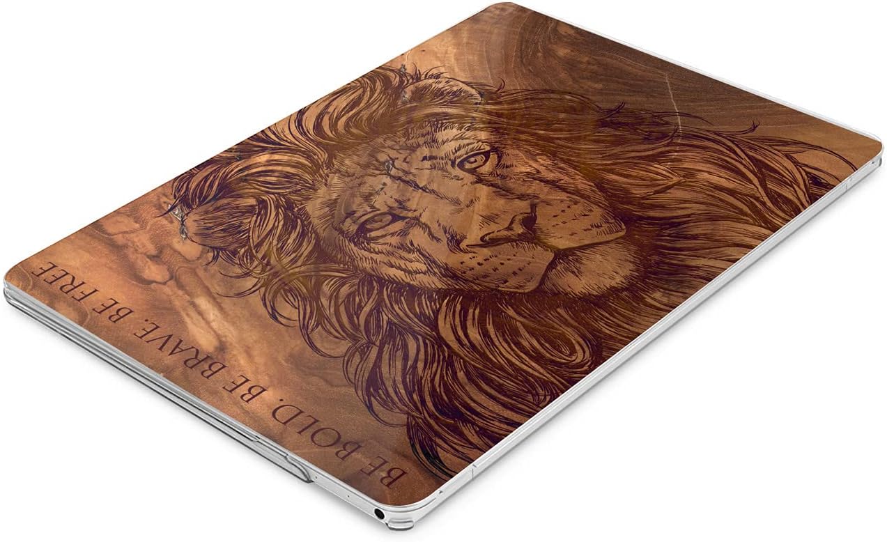 Hard Case Compatible for MacBook Pro 16 14 M3 M2 2023 M1 Pro 13 2022 Air 13 2021 Retina 2020 Mac 11 12 Quote Animal Nature Men Saying Print Brown Design Lion Laptop Wooden Protective Cover